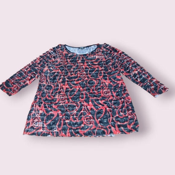 Elementz ladies size 2x sparkly red & black blouse - Picture 2 of 5